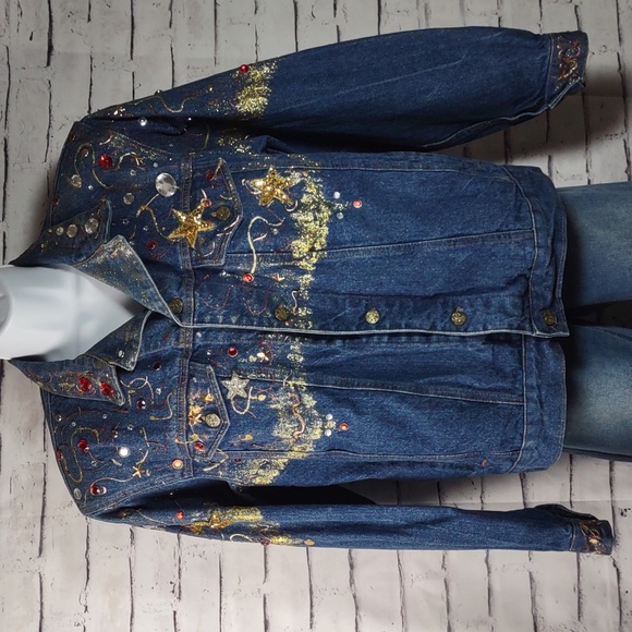 Vintage American Hero Embellished Denim Jacket - Picture 2 of 10